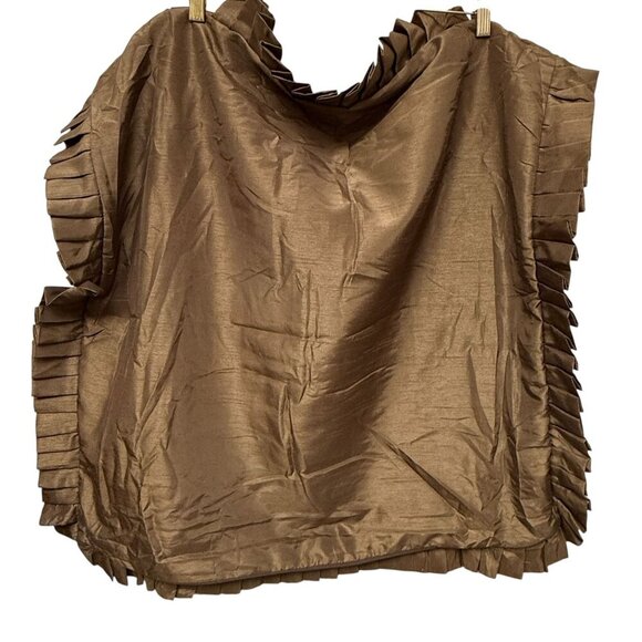 Embroidered Euro Sham Brown Ruffle Border Veratex Zippered Pillow Cover 26" Sq - Picture 4 of 8